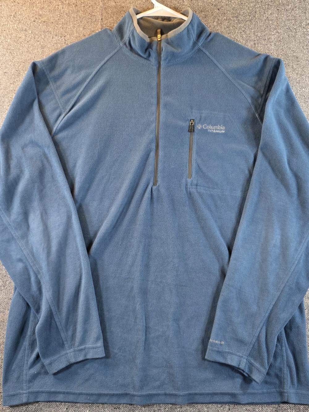 Columbia Titanium Omni-Shield Men's L Blue 1/2 Zip Fleece Pullover Jacket